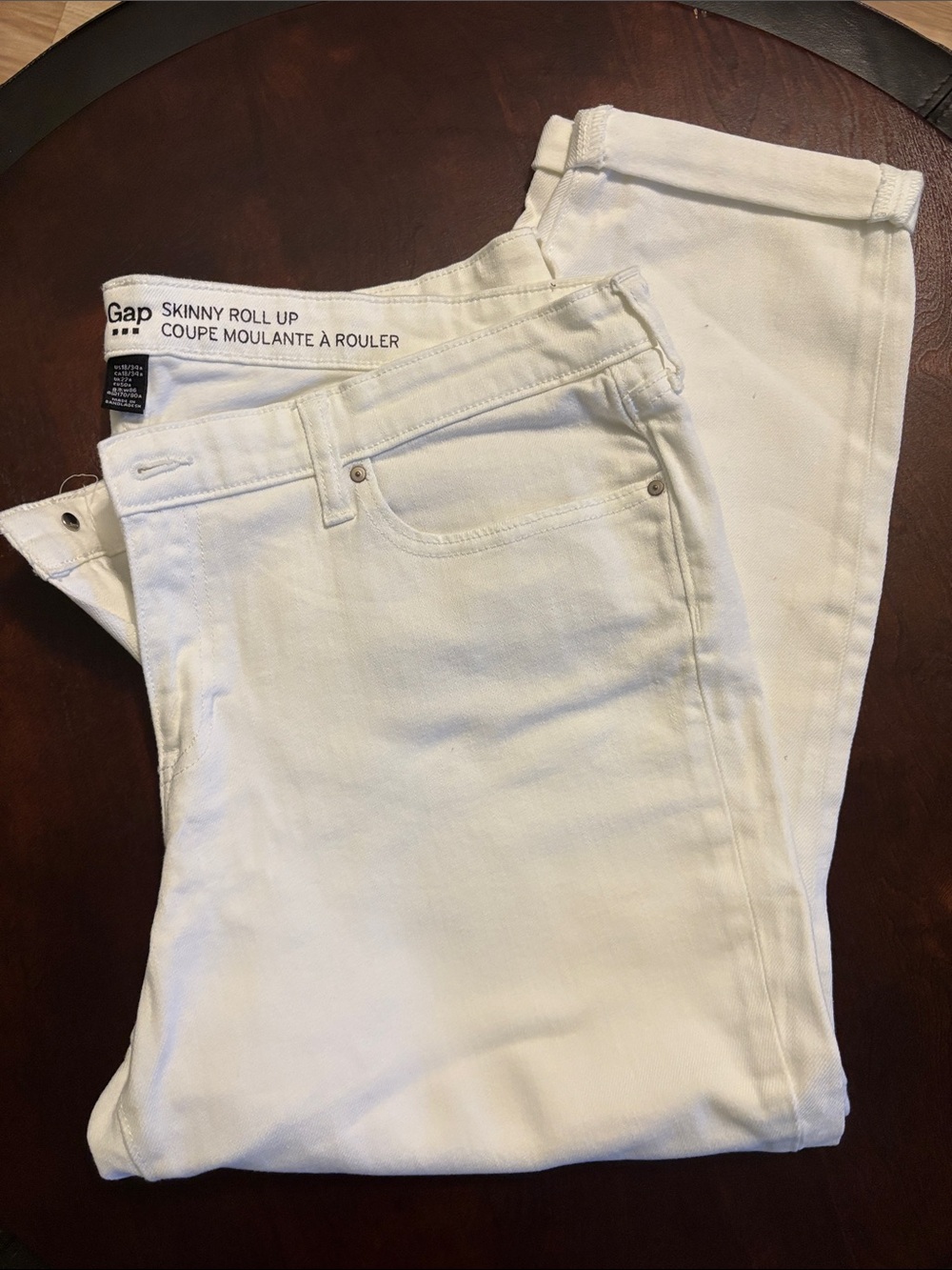 GAP Women's White Skinny Roll-Up Jeans